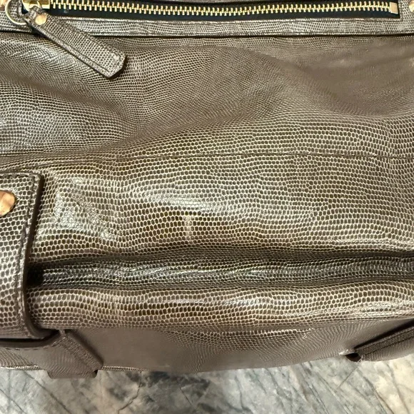 Coach Sydney Special Edition Turnlock Satchel Shoulder Bag Embossed Lizard